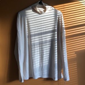 Mock ribbed cream long sleeve